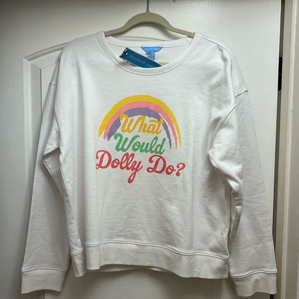 Draper James What Would Dolly Do? Rainbow Sweatshirt